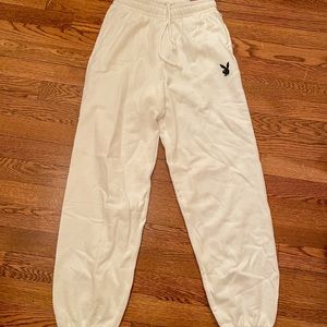 Playboy by pacsun white sweatpants joggers